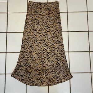 Le Lis Tan and Black Animal Print A-Line Skirt